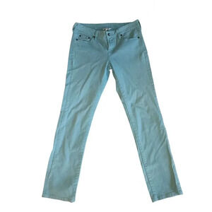 Garnet Hill Jeans Women Size 6P Light Aqua Cotton Elastane Flat Front Skinny